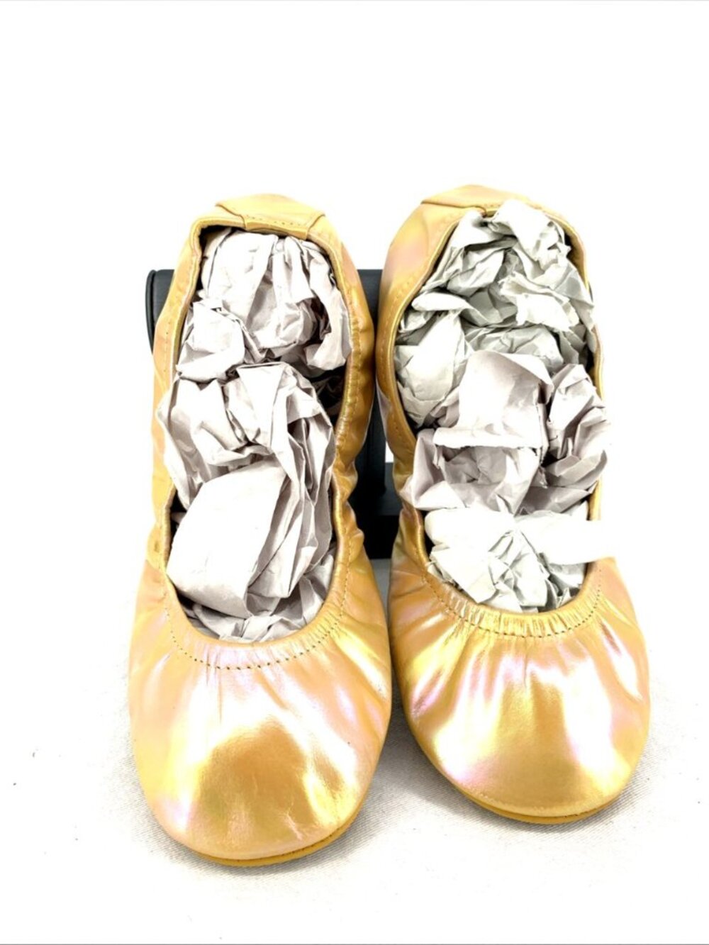 The Storehouse Flats Sz 8 Mustard Iridescent Yellow Leather Shoes Packable